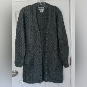 Aran Crafts Cable-Knit Button Cardigan